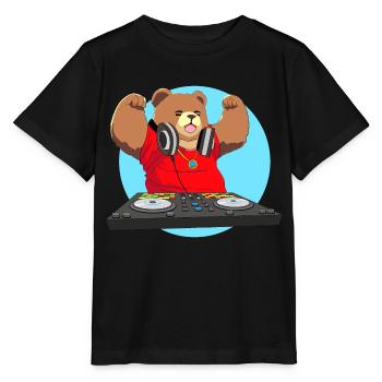 DJ Bear Loco Animal Squad - Stanley/Stella MINI CREATOR Kids’ T-Shirt - black - Front - Mikhail (115cm)