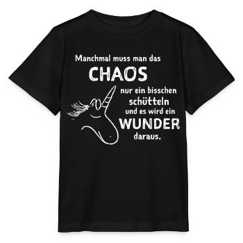 lustiger Spruch witzige Sprüche Chaos schütteln 2 - Stanley/Stella Kinder T-Shirt MINI CREATOR  - Schwarz - Vorne - Mikhail (115cm)