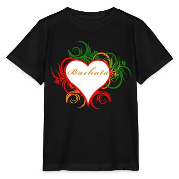 Bachata dans l’ornement de coeur - T-shirt bio MINI CREATOR Stanley/Stella Enfant - noir - Devant - Mikhail (115cm)