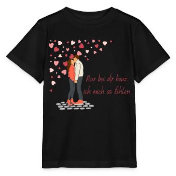 Valentinstag - Schenke Liebe und Dankbarkeit - Stanley/Stella Kinder T-Shirt MINI CREATOR  - Schwarz - Vorne - Mikhail (115cm)