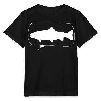Trout with wobbler - Stanley/Stella MINI CREATOR Kids’ T-Shirt - black - Front - Mikhail (115cm)