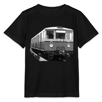 S-Bahn Berlin Triebwagen Eisenbahn Oldtimer - Stanley/Stella Kinder T-Shirt MINI CREATOR  - Schwarz - Vorne - Mikhail (115cm)