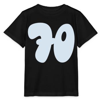Number 70 pastel blue - Stanley/Stella MINI CREATOR Kids’ T-Shirt - black - Front - Mikhail (115cm)