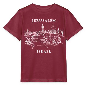 Jérusalem Tel Aviv Israël Tsahal Juda juif - T-shirt bio MINI CREATOR Stanley/Stella Enfant - bordeaux - Devant - Kain (125cm)