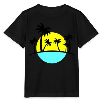 Palmiers de plage 3 - T-shirt bio MINI CREATOR Stanley/Stella Enfant - noir - Devant - Mikhail (115cm)