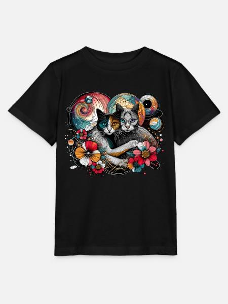 Kosmisches Katzengeflüster - Stanley/Stella Kinder T-Shirt MINI CREATOR - Schwarz