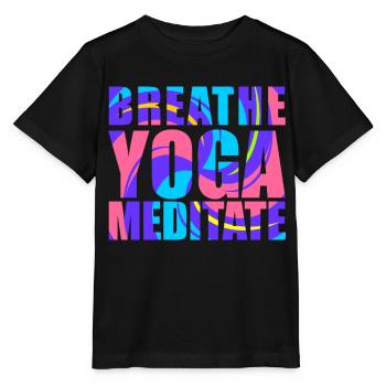 Respirer - Yoga - Méditer - T-shirt bio MINI CREATOR Stanley/Stella Enfant - noir - Devant - Mikhail (115cm)