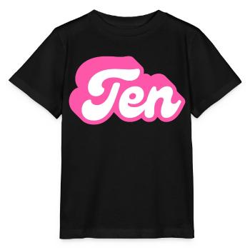 Ten birthday - 10th birthday retro pink - Stanley/Stella MINI CREATOR Kids’ T-Shirt - black - Front - Mikhail (115cm)