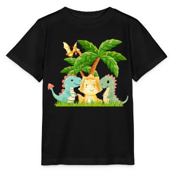 Dino - Stanley/Stella Kinder T-Shirt MINI CREATOR  - Schwarz - Vorne - Mikhail (115cm)