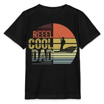 Reel Cool Dad Fisherman Daddy Father's Day - Stanley/Stella MINI CREATOR Kids’ T-Shirt - black - Front - Mikhail (115cm)