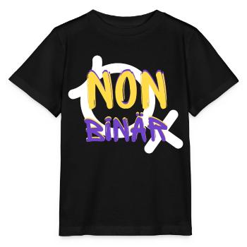 Identité NON BINAIRE - T-shirt bio MINI CREATOR Stanley/Stella Enfant - noir - Devant - Mikhail (115cm)