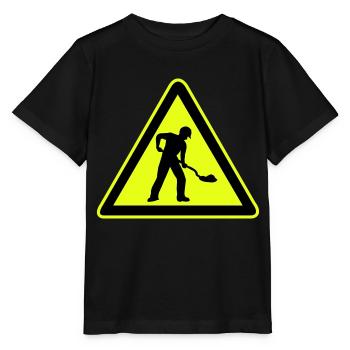 Road construction sign construction site 1 - Stanley/Stella MINI CREATOR Kids’ T-Shirt - black - Front - Mikhail (115cm)