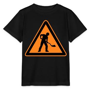 Sign road construction construction site - Stanley/Stella MINI CREATOR Kids’ T-Shirt - black - Front - Mikhail (115cm)