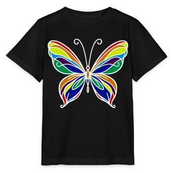 Schmetterling - Stanley/Stella Kinder T-Shirt MINI CREATOR  - Schwarz - Vorne - Mikhail (115cm)