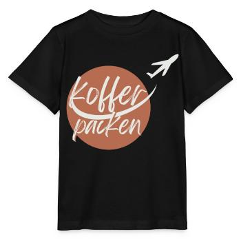 Wanderlust - Faites votre valise - Voyage - Avion - T-shirt bio MINI CREATOR Stanley/Stella Enfant - noir - Devant - Mikhail (115cm)