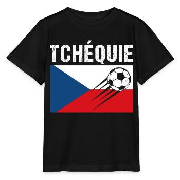 Tschechische Flagge Fußball Tschechisches Fußball Geschenk - Stanley/Stella Kinder T-Shirt MINI CREATOR  - Schwarz - Vorne - Mikhail (115cm)