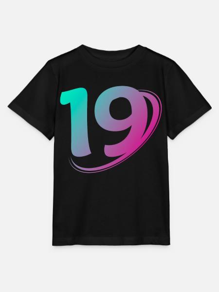 Nummer 19 mehrfarbig - Stanley/Stella Kinder T-Shirt MINI CREATOR - Schwarz