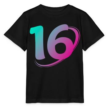 Nummer 16 Mehrfarbig - Stanley/Stella Kinder T-Shirt MINI CREATOR  - Schwarz - Vorne - Mikhail (115cm)
