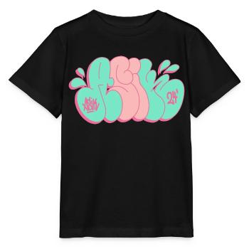 Lancer de graffiti Asik streetart - T-shirt bio MINI CREATOR Stanley/Stella Enfant - noir - Devant - Mikhail (115cm)