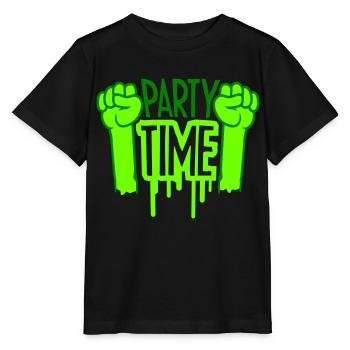 Logo de l’équipe Party Time Célébrez les amis de l’équipe - T-shirt bio MINI CREATOR Stanley/Stella Enfant - noir - Devant - Mikhail (115cm)
