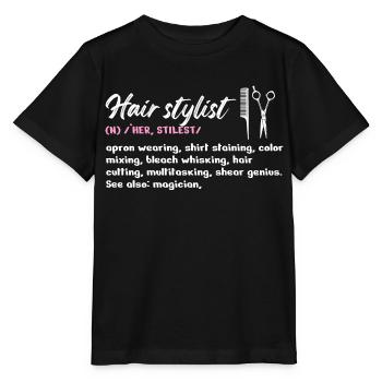 Hair Stylist Definition Makeup Cosmetician - Stanley/Stella Kinder T-Shirt MINI CREATOR  - Schwarz - Vorne - Mikhail (115cm)