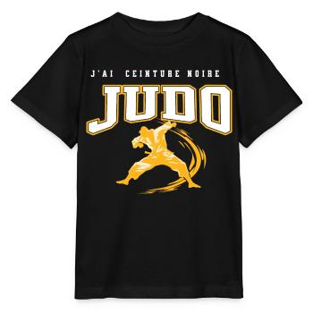 J ai ceinture noire Judo - T-shirt bio MINI CREATOR Stanley/Stella Enfant - noir - Devant - Mikhail (115cm)