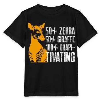 50 per cent zebra 50 giraffe 100 okapitivating - Stanley/Stella MINI CREATOR Kids’ T-Shirt - black - Front - Mikhail (115cm)