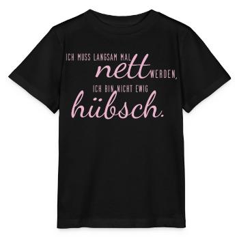sprüche nett hübsch - Stanley/Stella Kinder T-Shirt MINI CREATOR  - Schwarz - Vorne - Mikhail (115cm)