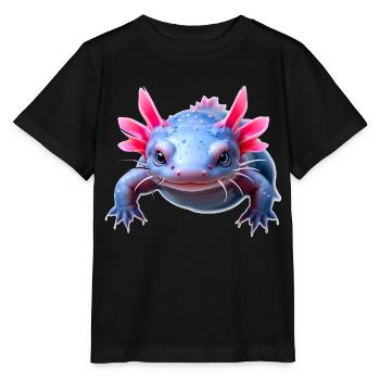 Axolotl aquatic pink highlights gentle amphibian - Stanley/Stella Kinder T-Shirt MINI CREATOR  - Schwarz - Vorne - Mikhail (115cm)