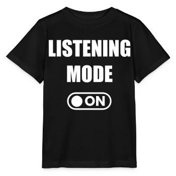 LISTENING MODE ON - Stanley/Stella MINI CREATOR Kids’ T-Shirt - black - Front - Mikhail (115cm)