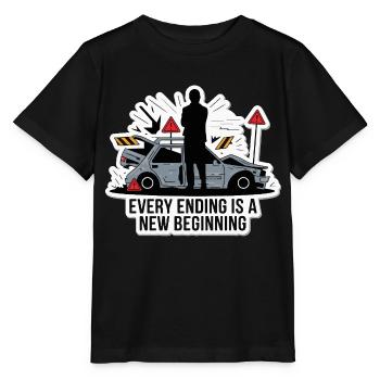 JEDES ENDE IST EIN NEUANFANG - Stanley/Stella Kinder T-Shirt MINI CREATOR  - Schwarz - Vorne - Mikhail (115cm)