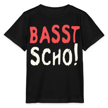 Basst scho rot baige text - Stanley/Stella Kinder T-Shirt MINI CREATOR  - Schwarz - Vorne - Mikhail (115cm)