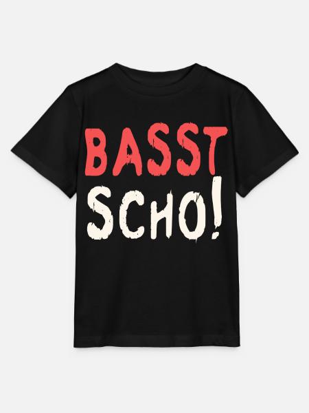 Basst scho rot baige text - Stanley/Stella Kinder T-Shirt MINI CREATOR  - Schwarz