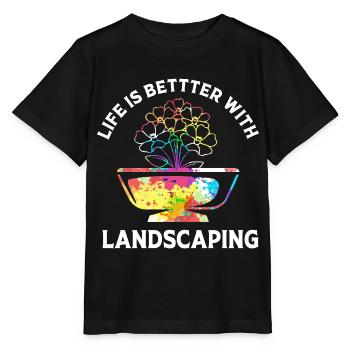 Landschaftsgärtner Gärtner Gärtnerei Garten - Stanley/Stella Kinder T-Shirt MINI CREATOR  - Schwarz - Vorne - Mikhail (115cm)