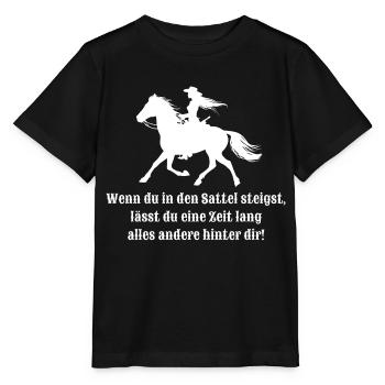 Wenn du in den Sattel steigst - Stanley/Stella Kinder T-Shirt MINI CREATOR  - Schwarz - Vorne - Mikhail (115cm)