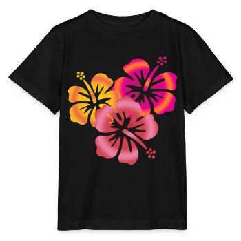 BALI fleurs d'hibiscus - T-shirt bio MINI CREATOR Stanley/Stella Enfant - noir - Devant - Mikhail (115cm)
