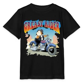 Greasy Rider - Stanley/Stella Kinder T-Shirt MINI CREATOR  - Schwarz - Vorne - Mikhail (115cm)