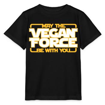 may the Vegan Force be with you - Vegan - Veganer - Stanley/Stella Kinder T-Shirt MINI CREATOR  - Schwarz - Vorne - Mikhail (115cm)