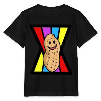 Erdnuss Erdnüsse Nuss Nüsse Nahrung fröhlich - Stanley/Stella Kinder T-Shirt MINI CREATOR  - Schwarz - Vorne - Mikhail (115cm)