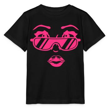 Hot cool sunglasses girl woman pink - Stanley/Stella MINI CREATOR Kids’ T-Shirt - black - Front - Mikhail (115cm)