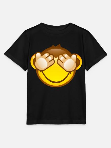 Smiley Monkey No Seeing - Koszulka dziecięca Stanley/Stella MINI CREATOR  - czarny