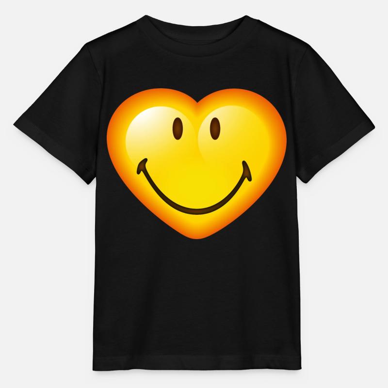 Smiley Glossy Heart - Stanley/Stella Kinder T-Shirt MINI CREATOR  - Schwarz