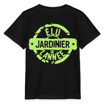 jardinier elu annee tampon meilleurs - T-shirt bio MINI CREATOR Stanley/Stella Enfant - noir - Devant - Mikhail (115cm)