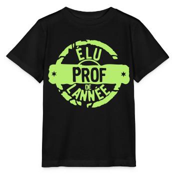 prof elu annee tampon meilleurs - T-shirt bio MINI CREATOR Stanley/Stella Enfant - noir - Devant - Mikhail (115cm)