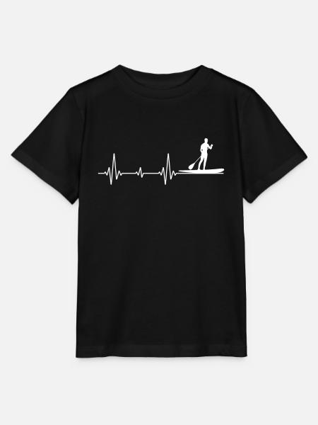 Paddleboarding Paddleboard Paddle Heartbeat Gift - Stanley/Stella MINI CREATOR Kids’ T-Shirt - black