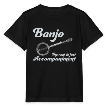 Banjo Bluegrass Music Traditional Funny Gift - Stanley/Stella MINI CREATOR Kids’ T-Shirt - black - Front - Mikhail (115cm)