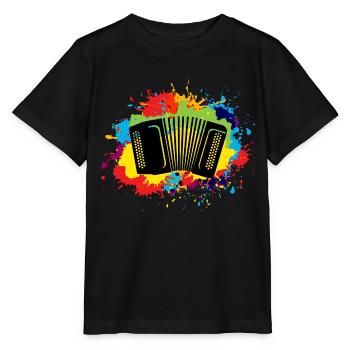 Akkordeon Polka Music Musical Aquarell Geschenk - Stanley/Stella Kinder T-Shirt MINI CREATOR  - Schwarz - Vorne - Mikhail (115cm)