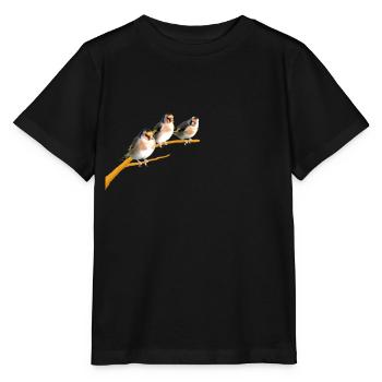 Chardonnerets élégants sur une branche - T-shirt bio MINI CREATOR Stanley/Stella Enfant - noir - Devant - Mikhail (115cm)