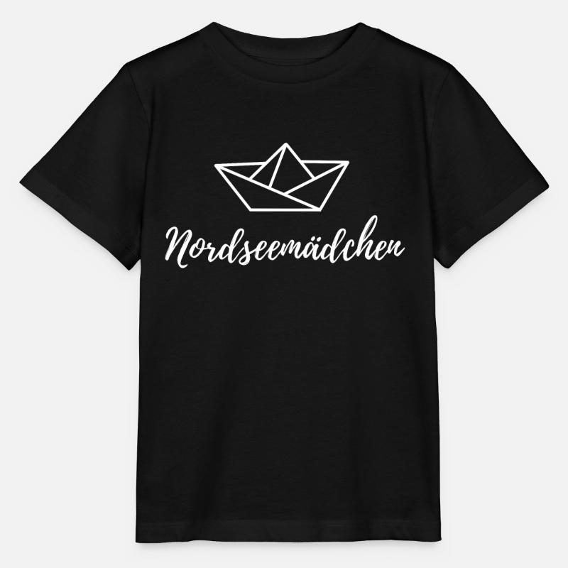 Papierschiff Nordeemädchen Meer - Stanley/Stella Kinder T-Shirt MINI CREATOR  - Schwarz