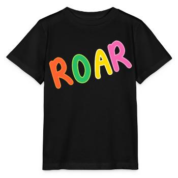 Roar Text - Stanley/Stella MINI CREATOR Kids’ T-Shirt - black - Front - Mikhail (115cm)